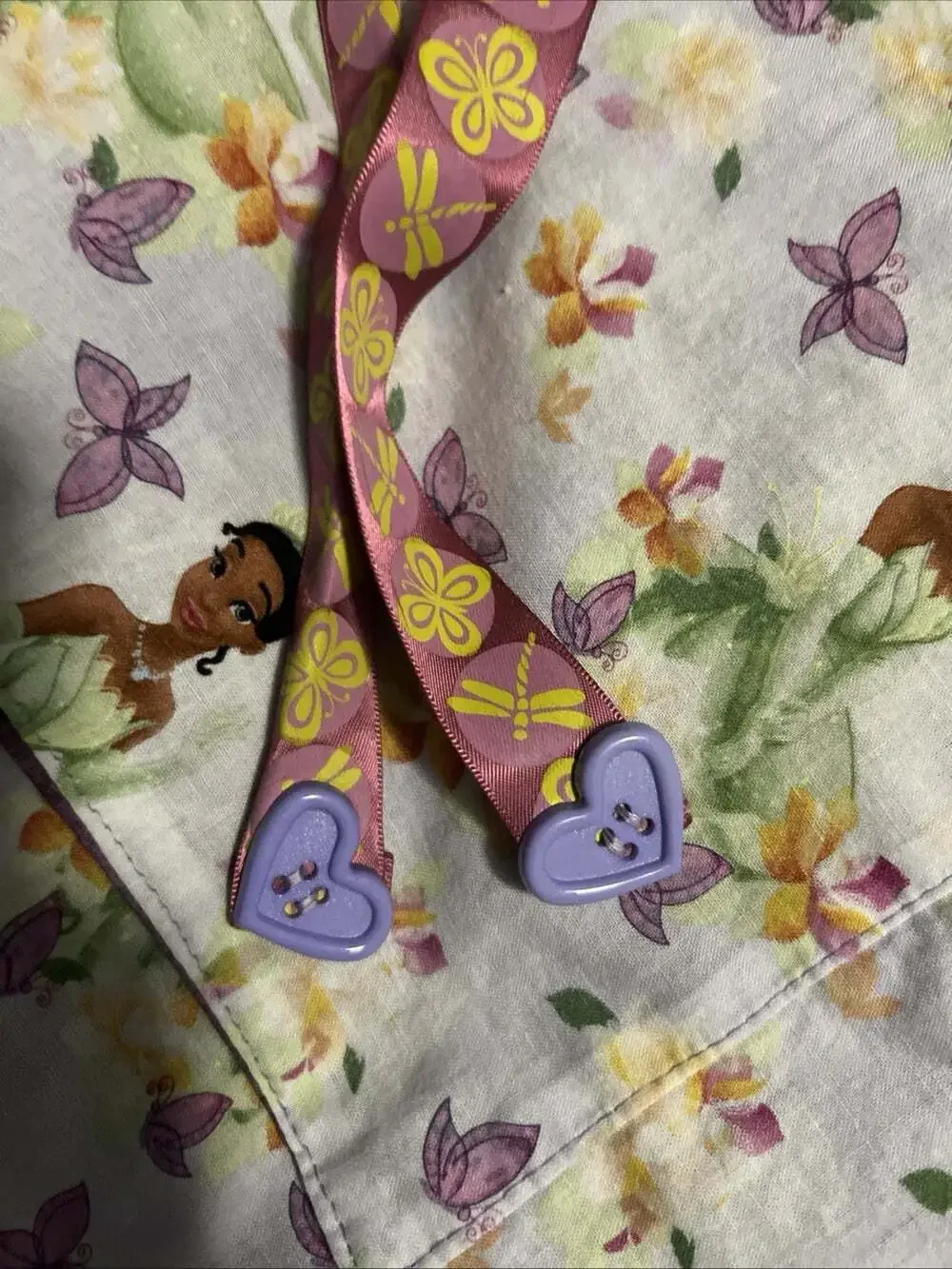 Princess Tiana Apron Homemade Pockets Adjustable 2T-7T Reversible